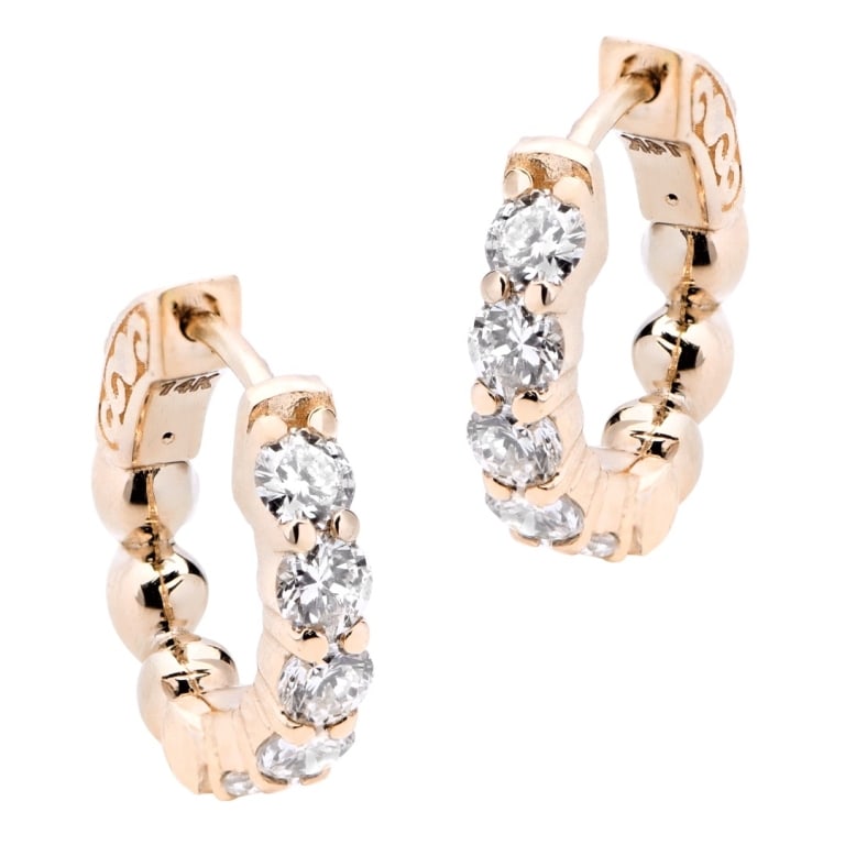 Yellow Gold Diamond Huggies - V52660 (1 of 3)