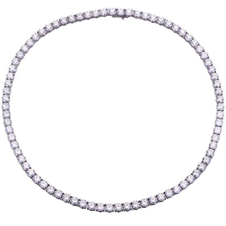 39ct Straightline Diamond Necklace: 39ct Straightline Diamond Necklace - V51545 An extraordinary statement of timeless luxury, this straight line diamond necklace is crafted in enduring platinum and set with 79 dazzling diamonds totalin