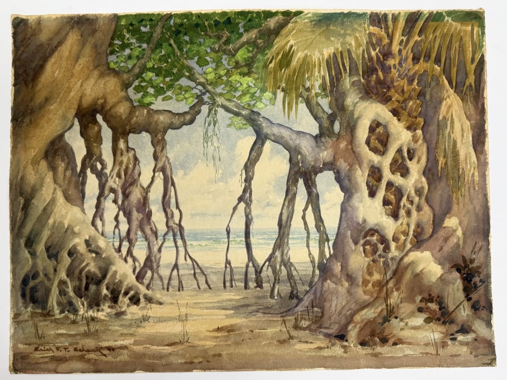 Erich F. T. Schenk (1901-1955) Watercolor/Paper (1 of 4)