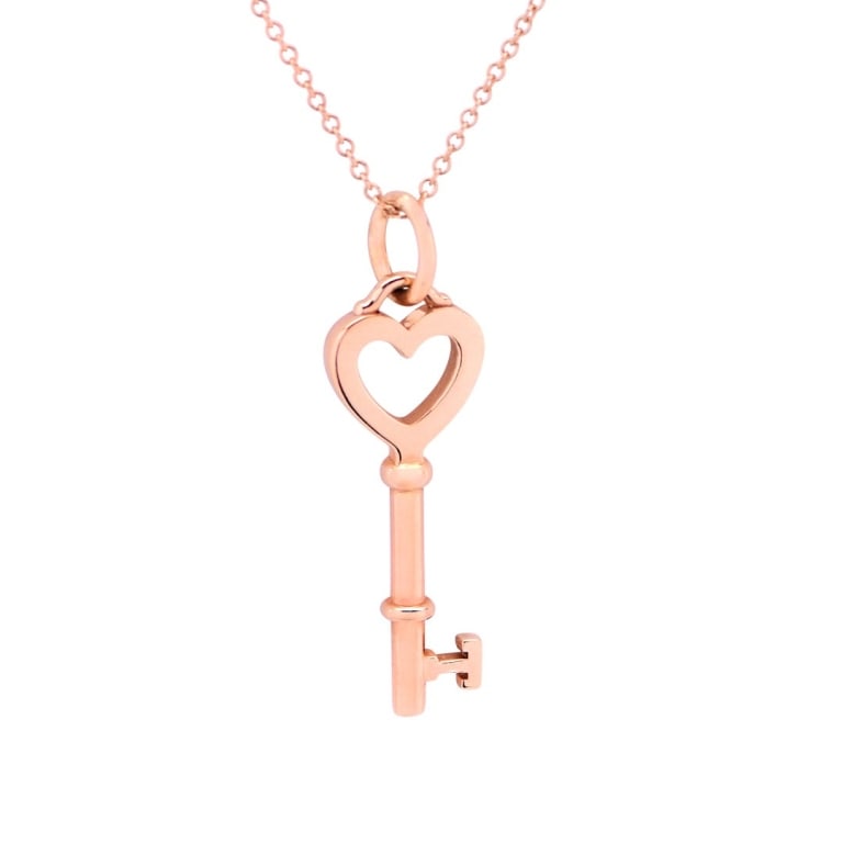 8k Rose Gold Tiffany Key Pendant Charm Necklace (1 of 3)