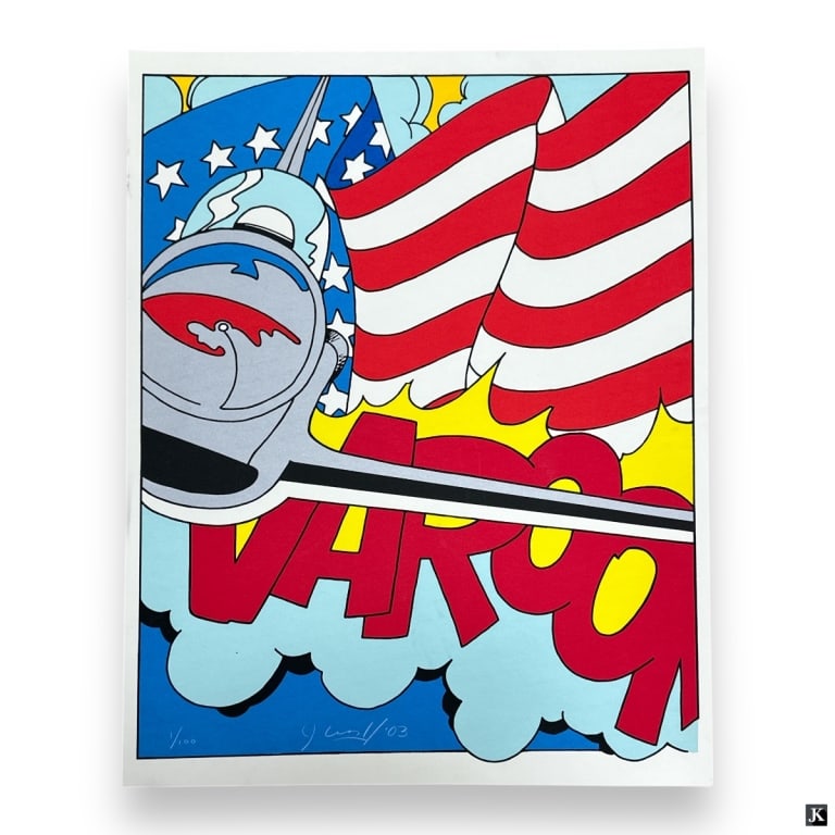 John "Crash" Matos, Lithograph, Thunderbird Alumni: John "Crash" Matos (American: B. 1961) Original limited edition color lithograph in celebration of the 50 year anniversary of the Thunderbird Alumni Association. Unframed. Signed, dated '03 and number