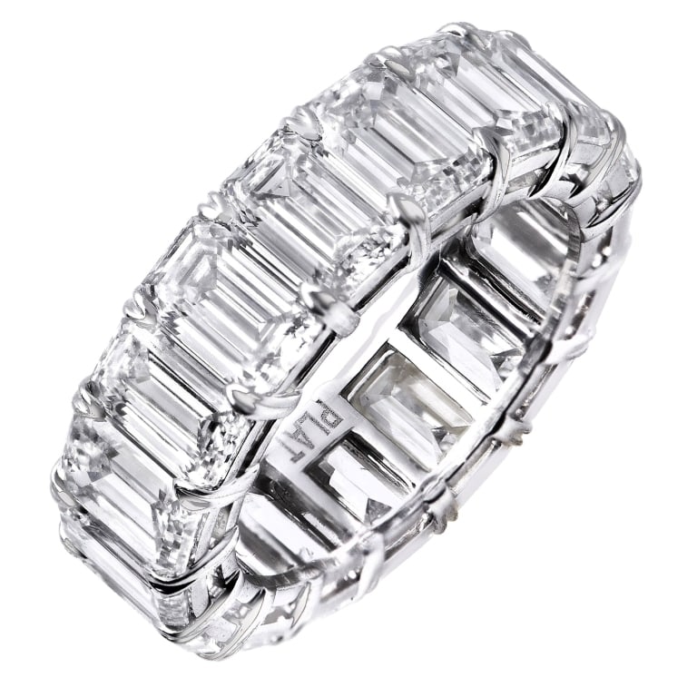 9.57 Carat Emerald Cut Diamond Wedding Band (1 of 3)