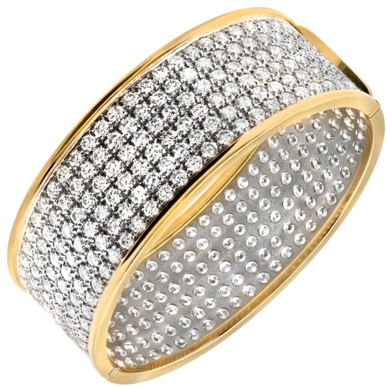 18k Two Tone Diamond Bangle Bracelet (1 of 3)