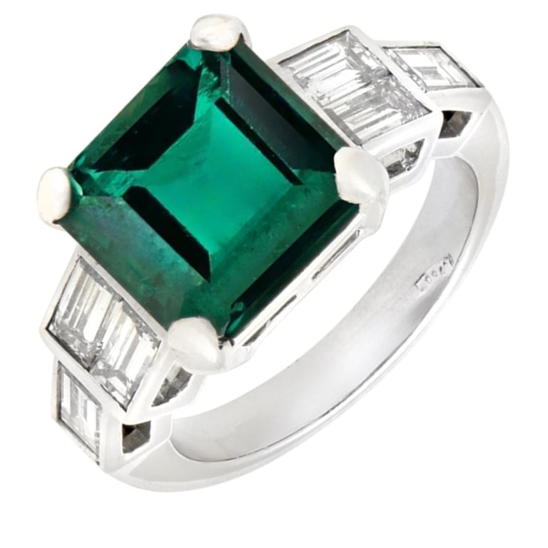 4.70 Carat Emerald and Diamond Ring (1 of 3)