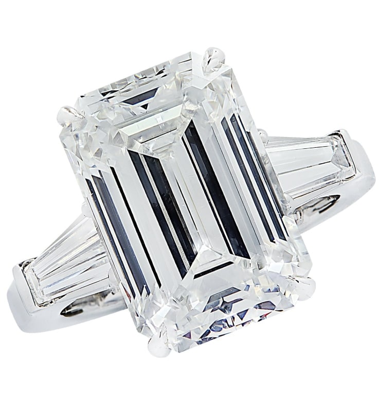 7ct Emerald Cut Diamond Ring in Platinum (1 of 4)