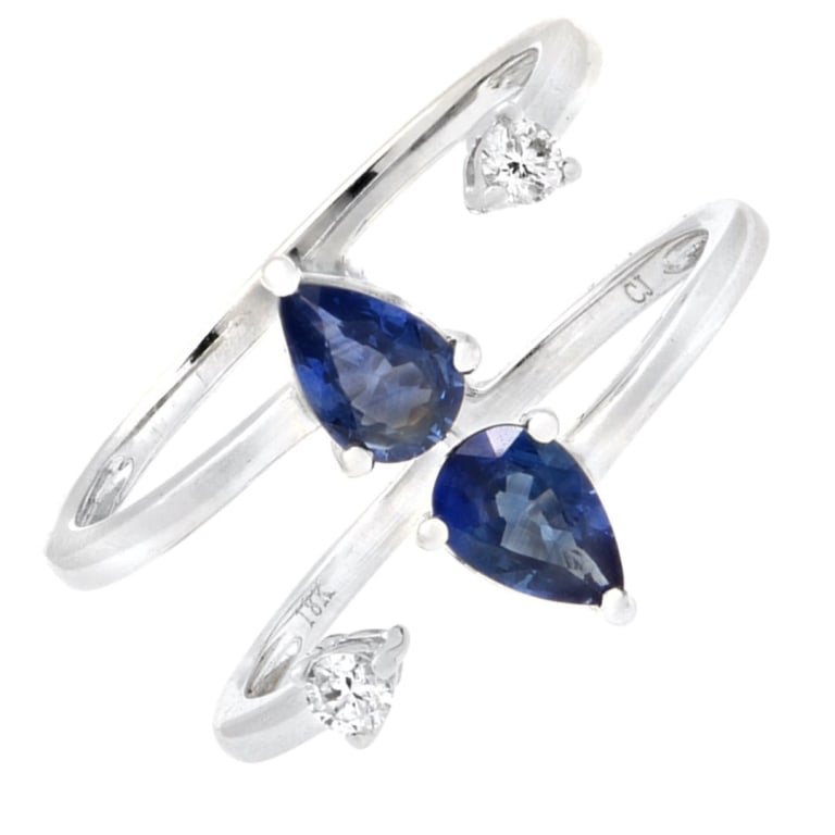 18k White Gold Sapphire and Diamond Ring (1 of 3)