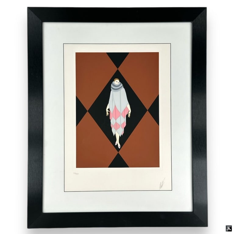 Erte (1892-1990) Signed Serigraph: Romain (Erte) De Tirtoff, Russia/New York/France (1892 - 1990) Color serigraph "Manhattan Mary IV". Pencil signed and numbered 241/300. Gallery framed and under glass screen. Good condition. Measures