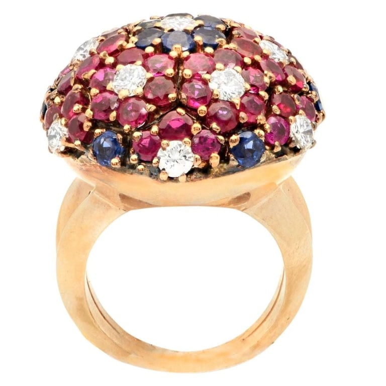 Ruby, Sapphire and Diamond Ring - 2