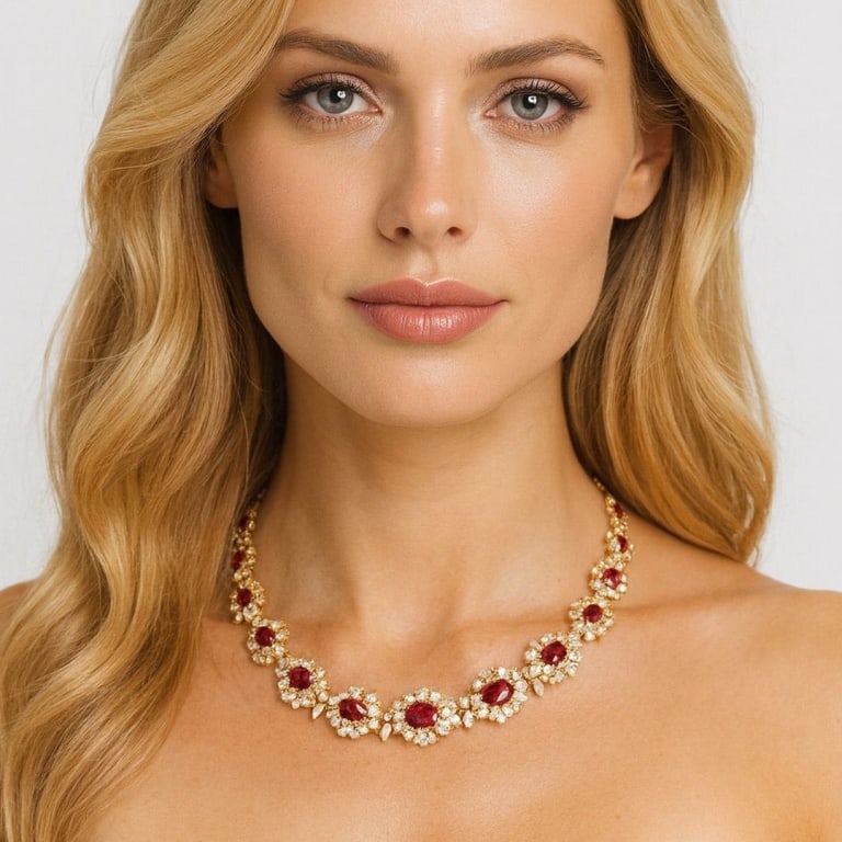 Ruby and Diamond Necklace - 2