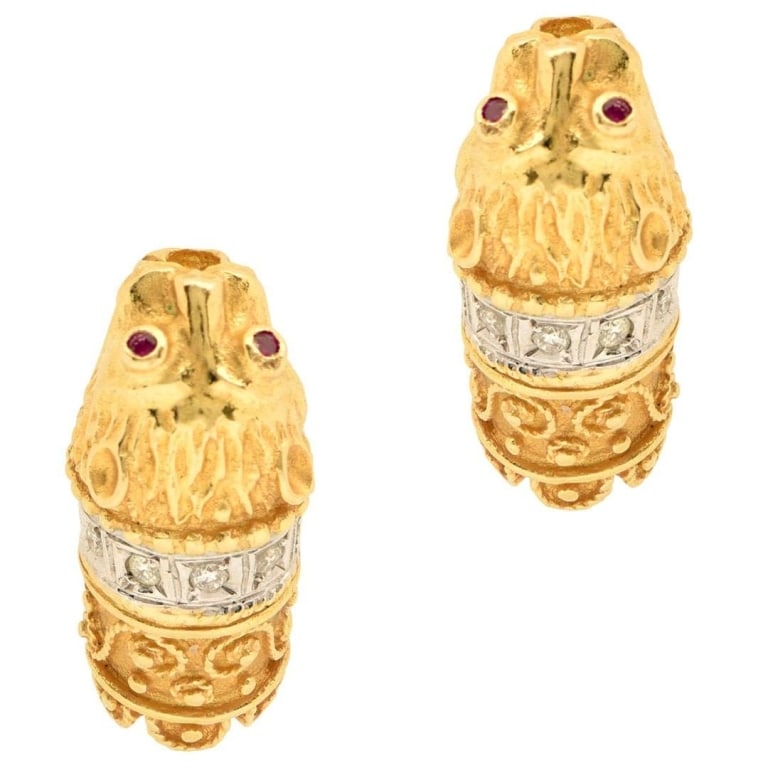 Greek Earrings: Greek Earrings-V51453 Inspired by the strength and symmetry of ancient Greek design, these 18k yellow gold Greek earrings offer a bold yet elegant expression of timeless style. Crafted in rich,