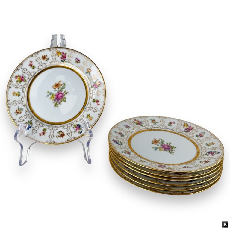 7 William Guerin Limoges France Floral 8.5" Plates (1 of 3)