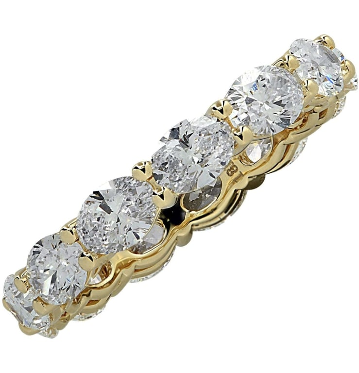 3.09 Carat East West Oval Diamond Eternity Band: 3.09 Carat East West Oval Diamond Eternity Band - V34033-1 A modern interpretation of a timeless classic, this East West eternity band showcases 13 beautifully matched oval-cut diamonds totaling 3.09