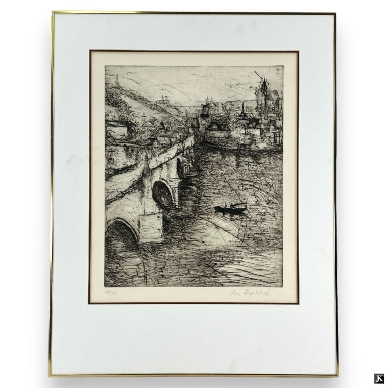 Vintage Artist Unknown Etching (1 of 4)