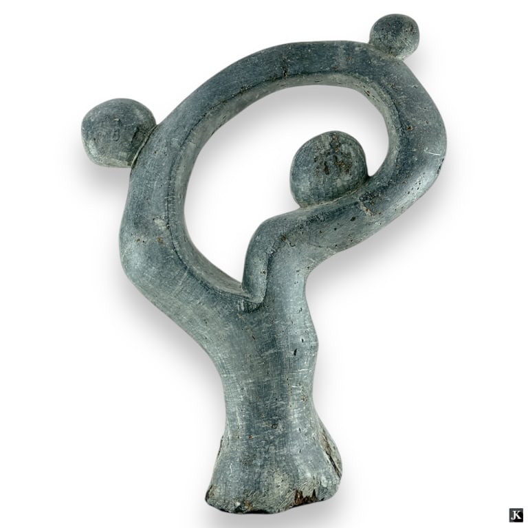 Modern Figural Resin Sculpture Signed Elias: Modern Figural Resin Sculpture Signed Elias. Chip and repair, otherwise in good condition. Measures 21-1/2" x 16" W x 7" D. 30892 8A