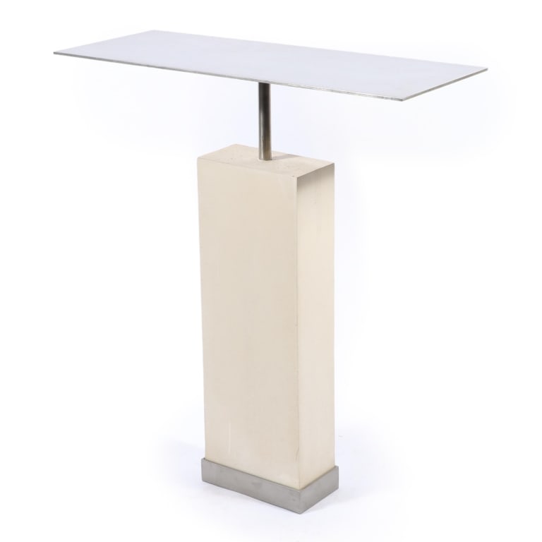 Modernist architectural pedestal console table (1 of 7)