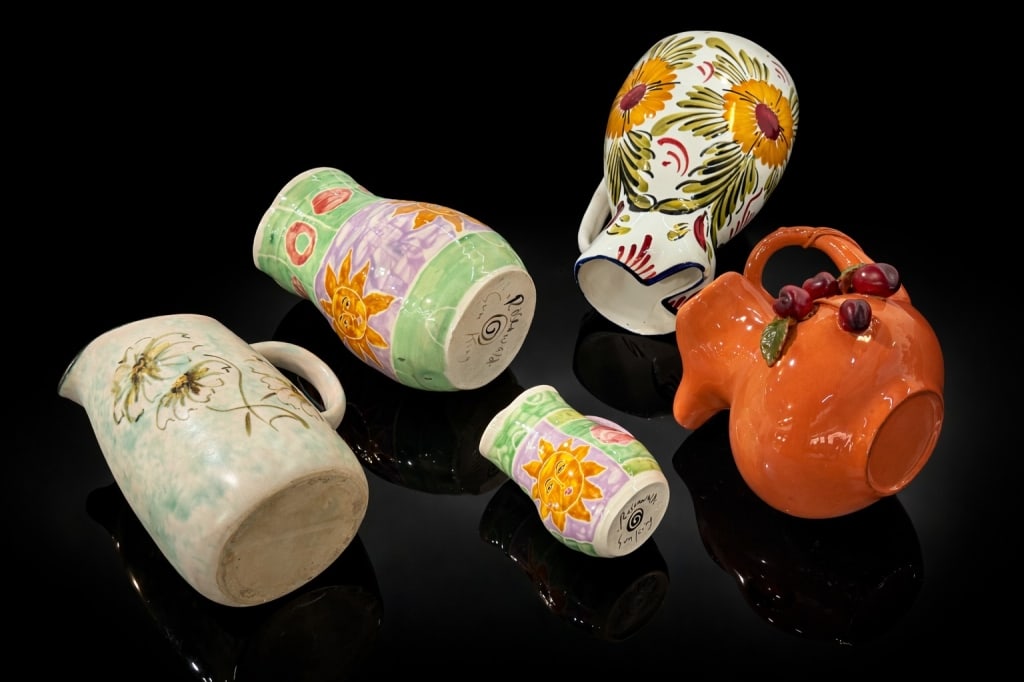 (5) Five Pottery Pitchers - 3