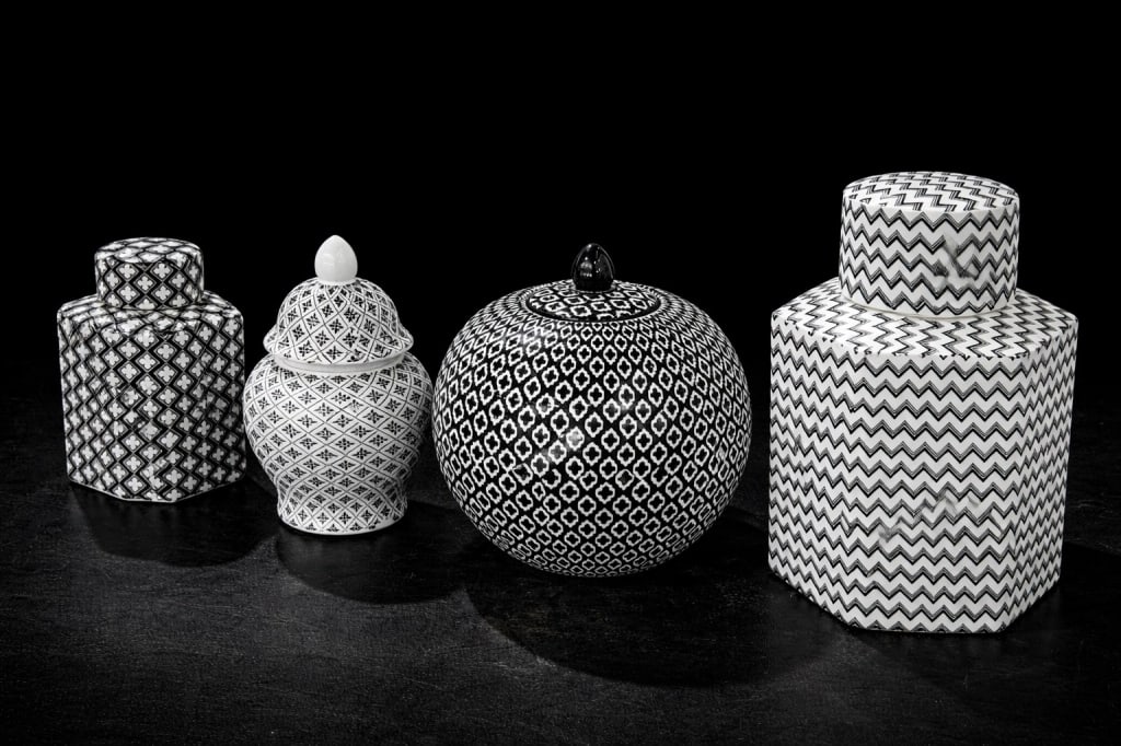 (4) Four Covered Urns - 2