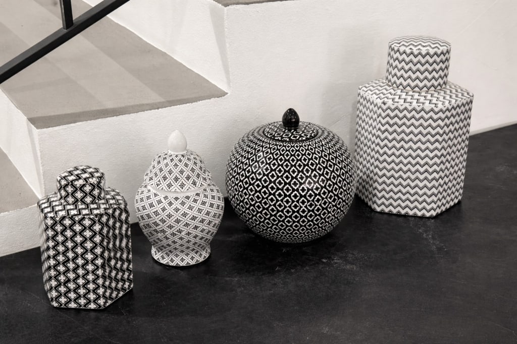 (4) Four Covered Urns - 3