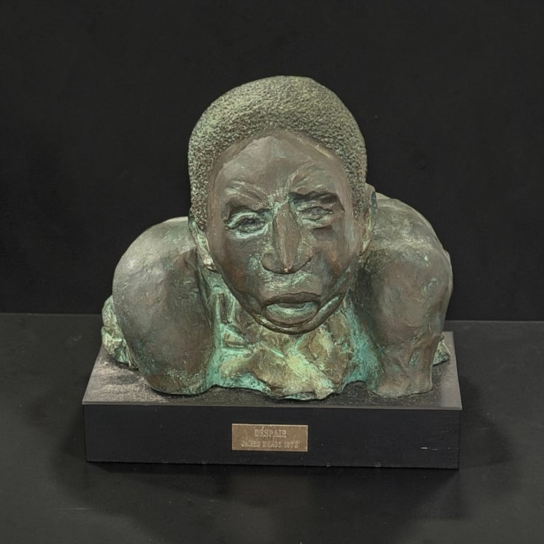 James Meade, CIRCA 1972 bronze: James Meade, CIRCA 1972 bronze. titled despair. 11 inches high x 10 inches wide x 5 1//2 inches deep.