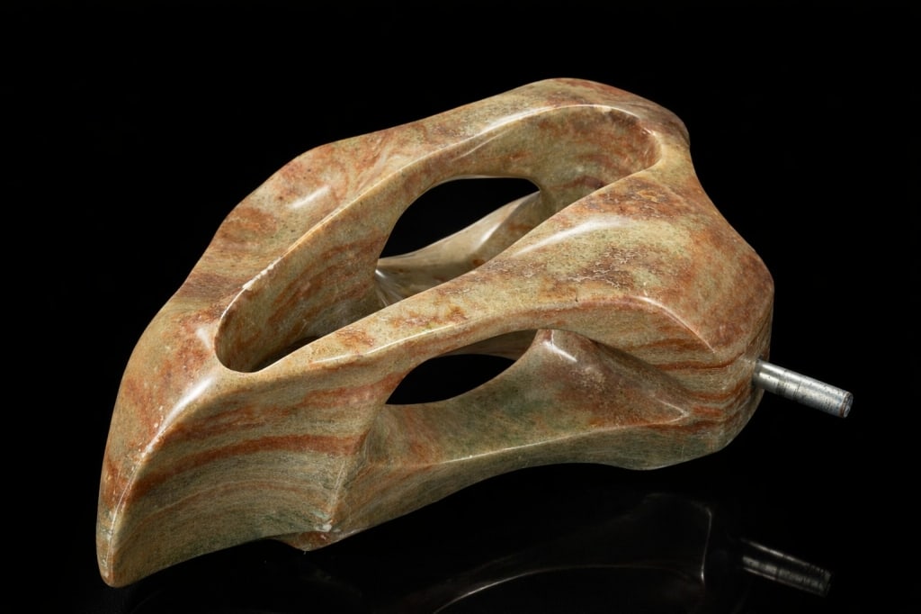 Carved Marble Sculpture: Carved Marble Sculpture. Measures 14 1/2 inches high