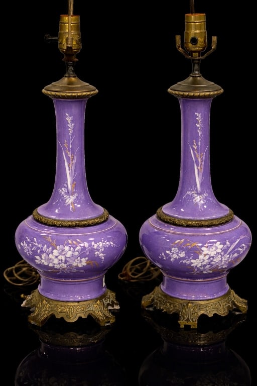 Purple French style Ceramic Lamp (1 of 4)