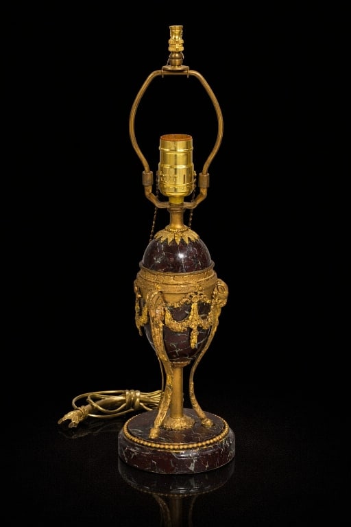 French Marble Bronze Lamp (1 of 4)