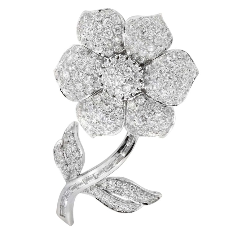 18k White Gold Diamond Brooch (1 of 3)