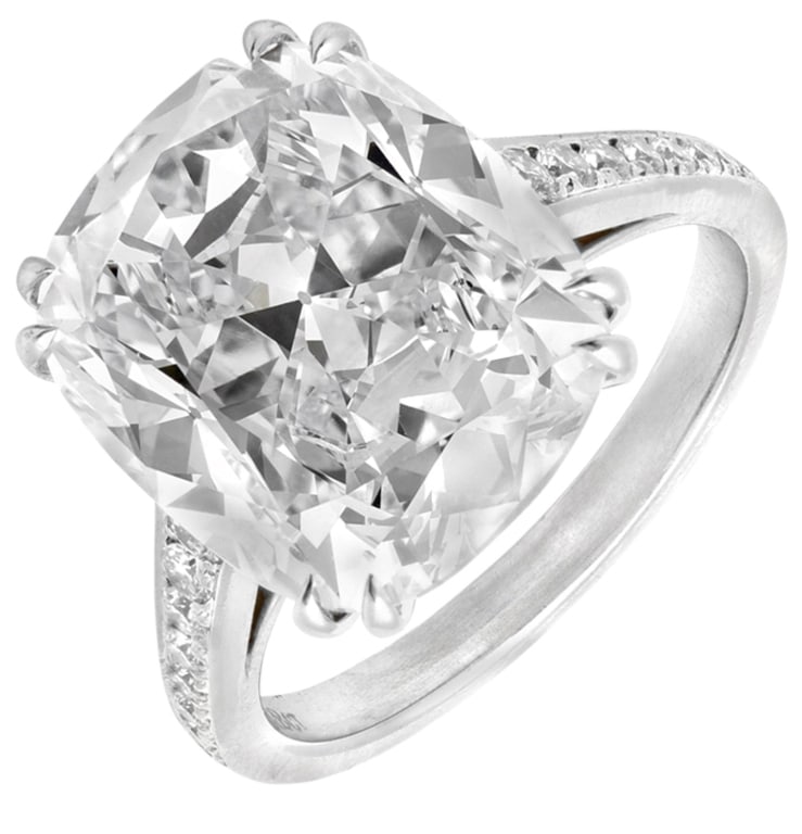 9.38 Carat Cushion Brilliant Cut Diamond Ring (1 of 3)