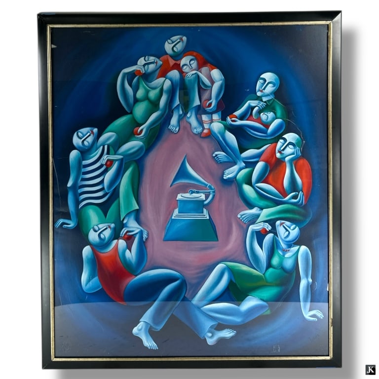 Yuri Yuroz Serigraph on Paper "The Magic of Sound": Yuri Yuroz, Armenian (b. 1956) Serigraph on Paper "The Magic of Sound". Hand signed and numbered 16/250 by the artist. Framed and presented under plexi-glass screen. Very good condition. Measures 48"