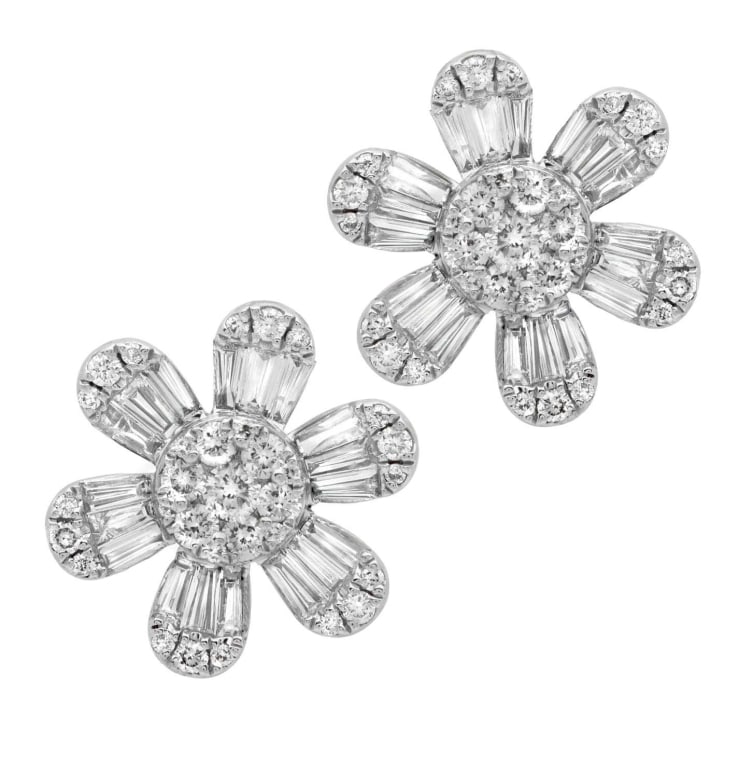 18k White Gold 3.30ct Diamond Stud Earrings (1 of 3)