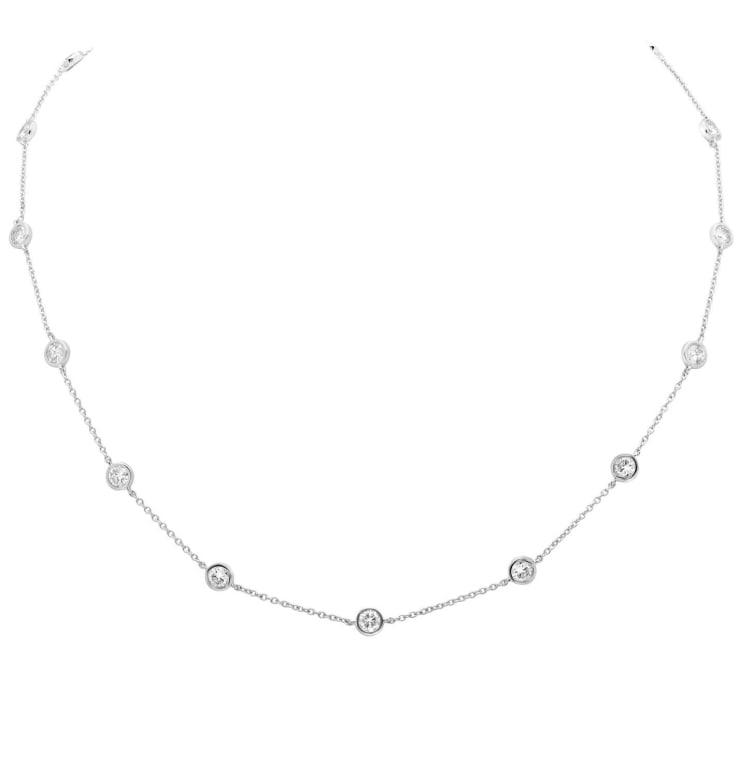 14k White Gold Round Diamond Necklace (1 of 3)