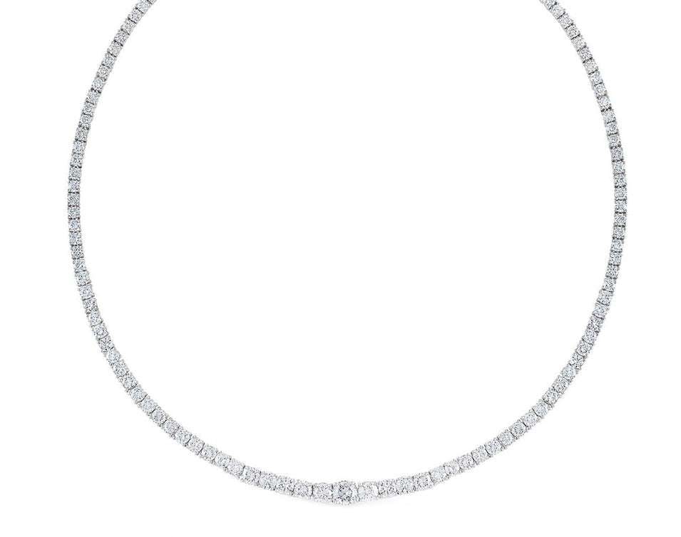 15 Carat Platinum Riviera Necklace: 15 Carat Platinum Riviera Necklace with 127 Brilliant-Cut Diamonds SKU: 47167 Indulge in extravagance with the15 Carat Diamond Riviera Necklace. This luxurious necklace is crafted from high-quality pl