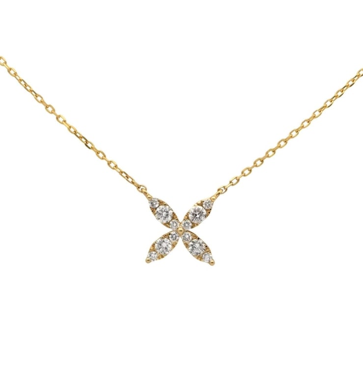18k Yellow Gold & Diamond Necklace (1 of 3)