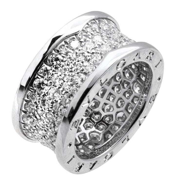 Bvlgari BZero Diamond Ring: Bvlgari BZero Diamond Ring – 2.24ct Round Brilliant Diamonds in Luxurious 18K White Gold SKU: 47504 Discover the allure of the Bvlgari BZero Diamond Ring, an exceptional embodiment of contemporary