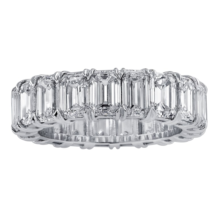 5.12 Ct Emerald Cut Diamond Eternity Band: 5.12 Ct Emerald Cut Diamond Eternity Band in Platinum - 22 VVS Clarity Diamonds SKU: 24744 Elevate your jewelry collection with the stunning 5.12 Carat Emerald Cut Diamond Eternity Band. This