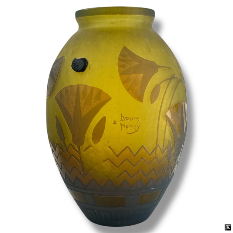 After: Daum Nancy Art Nouveau Cameo Glass Vase (1 of 3)