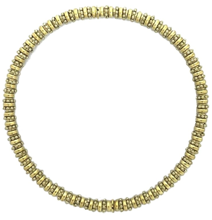 18K Yellow Gold Bead Necklace: 18K Yellow Gold Bead Necklace with Transformative Design - 16 Inch & Convertible Bracelets SKU: 47181 Discover timeless elegance with our stunning 18 Karat Yellow Gold Bead Necklace. This luxurious pi