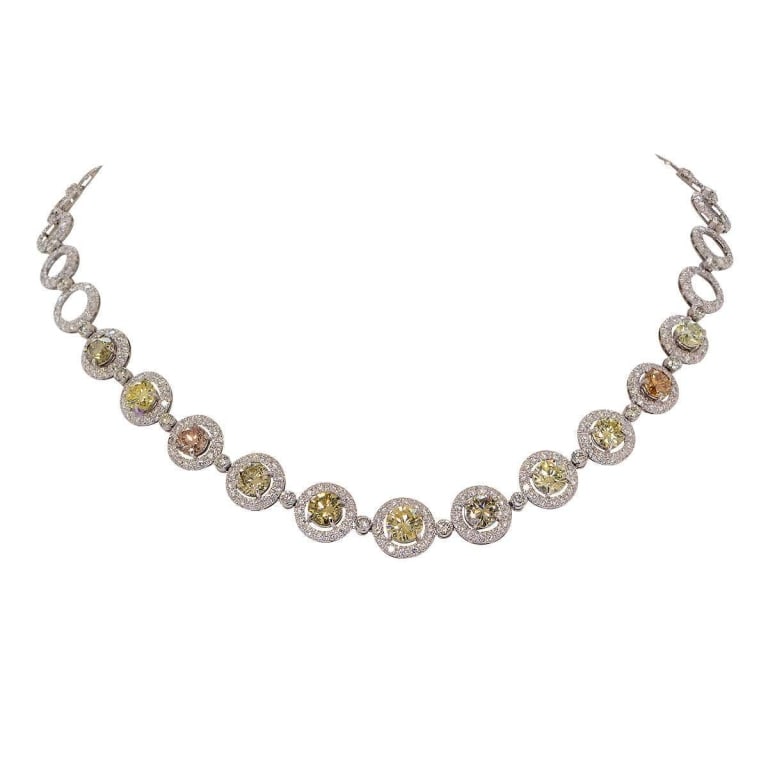 26.03ct GIA Graded Fancy Color Diamond Necklace (1 of 4)