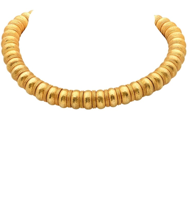 Ilias Lalaounis 18K Yellow Gold Bead Necklace: Ilias Lalaounis 18K Yellow Gold Bead Necklace - Handcrafted Luxury Jewelry Masterpiece SKU: 48561 The Ilias Lalaounis 18 Karat Yellow Gold Bead Necklace is more than just a piece of jewelry; it is a m