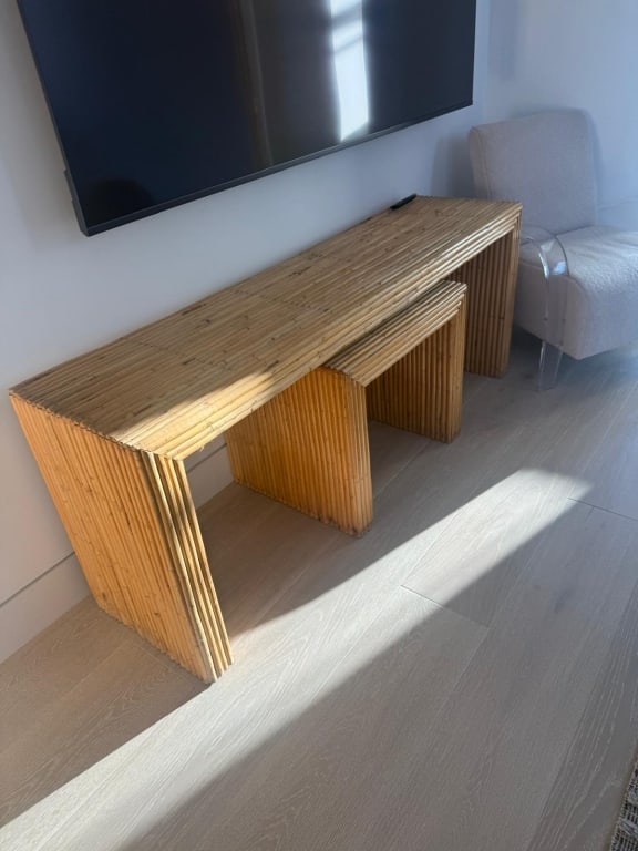 Split bamboo console table - 2