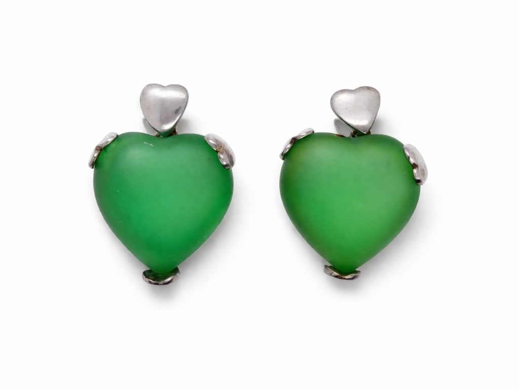 925 Sterling Heart Shape Pendants: 925 Sterling Heart Shape, Italy Hallmark 1 1/4" High x 1" Wide 26.45 Grams