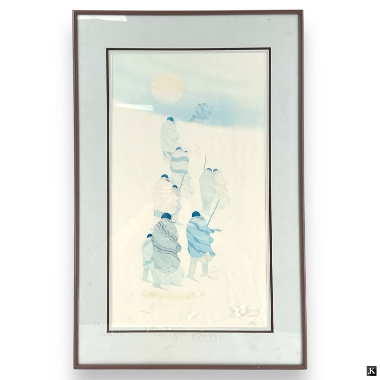 Donald Vann (b.1949) Color Lithograph: Donald Vann, American (Born 1949) Color lithograph "Broken Promises". Pencil signed and numbered 553/1500. Framed under glass. Faded or in Good condition. Measures 24" x 13-1/4" (sight) Frame