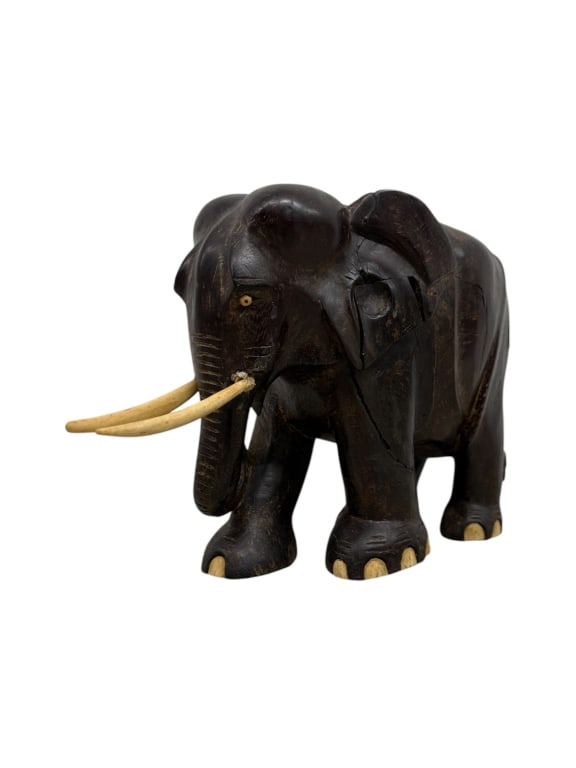 Vintage Wood Elephant Carving (1 of 6)