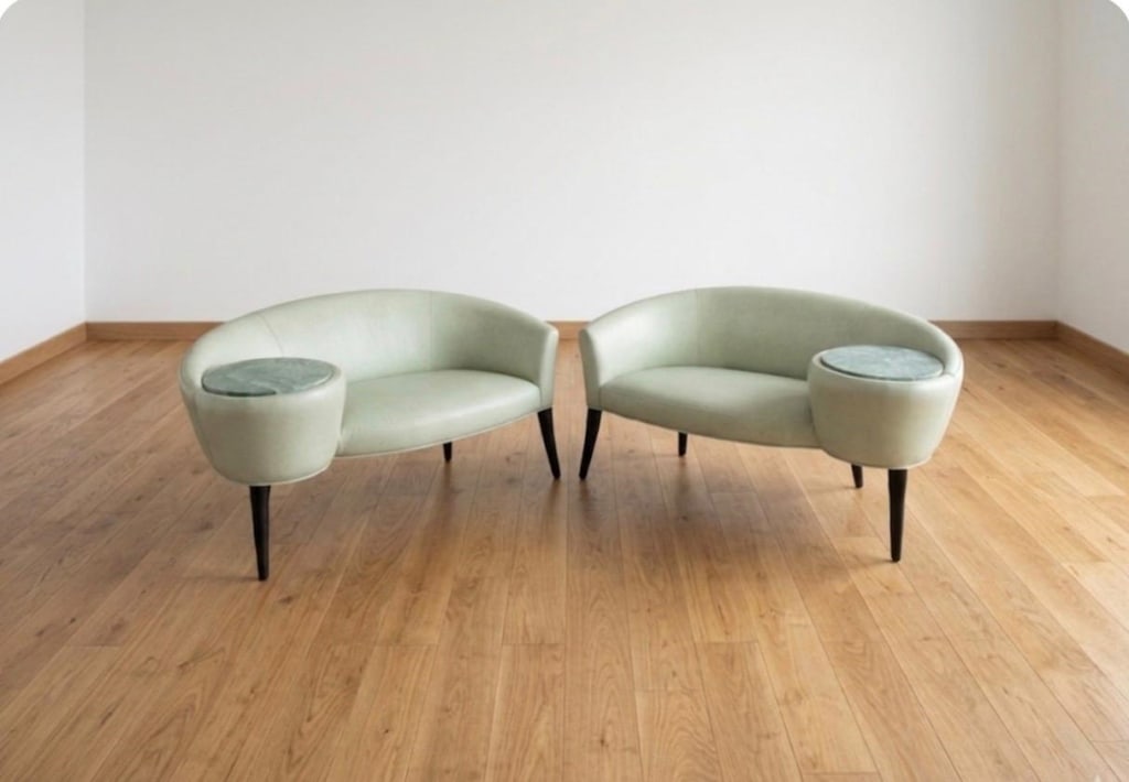 Pair of kelly wearstler style soufflé chairs (1 of 3)