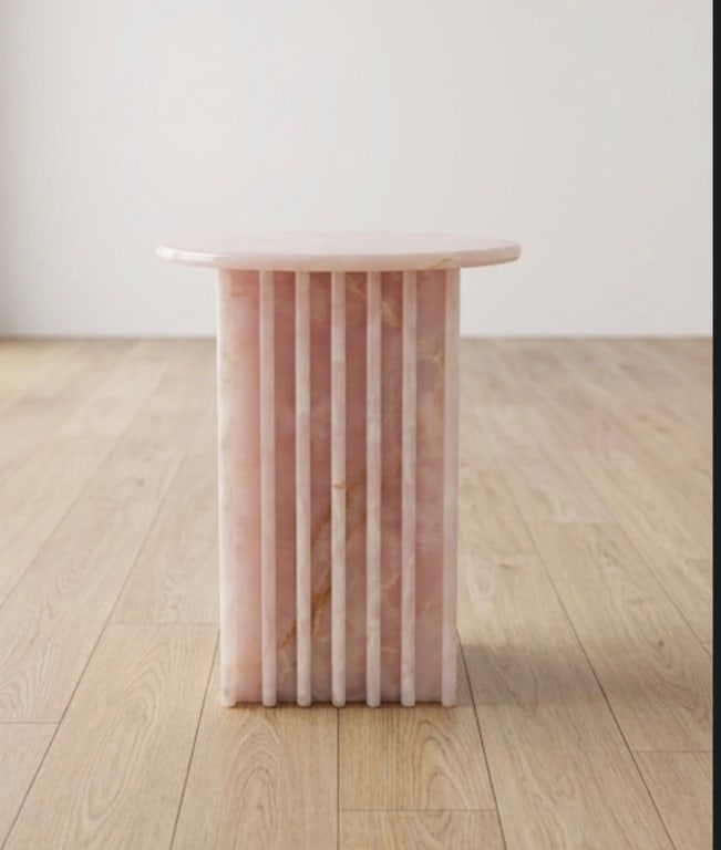 Pink onyx side table: Pink onyx side table Measure: 14 diameter Pick up location: Los Angeles, CA 90064