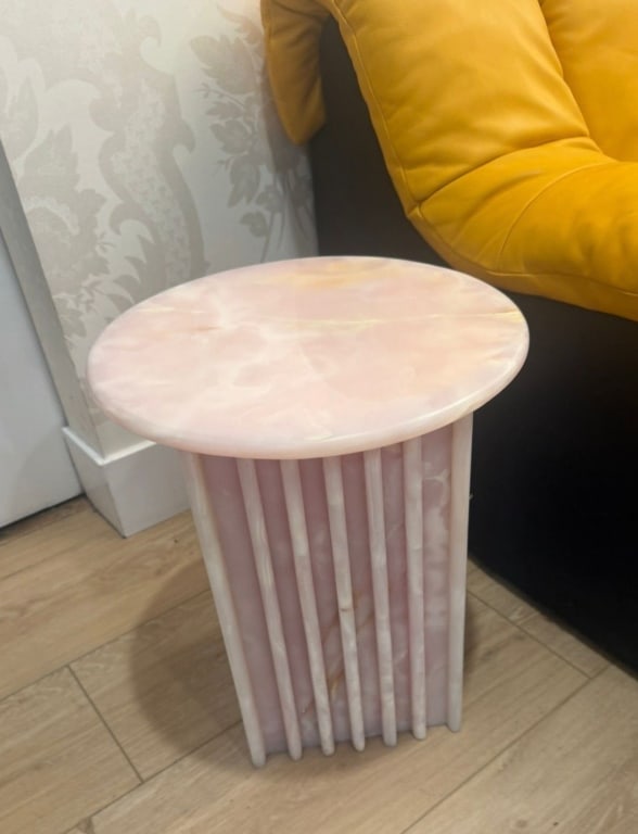 Pink onyx side table - 2