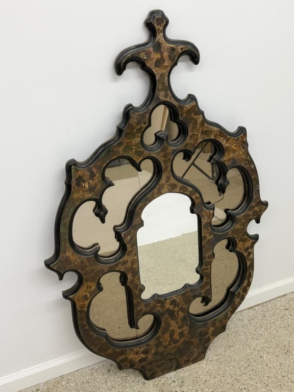 Contemporary Brutalist Style Mirror: contemporary brutalist style mirror. In overall good condition. measures 49 inches high 32 inches wide