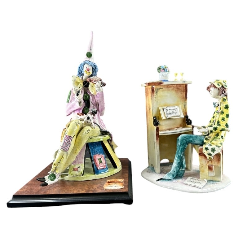 2 Zampiva Italian Porcelain Musical Clown Figures (1 of 7)