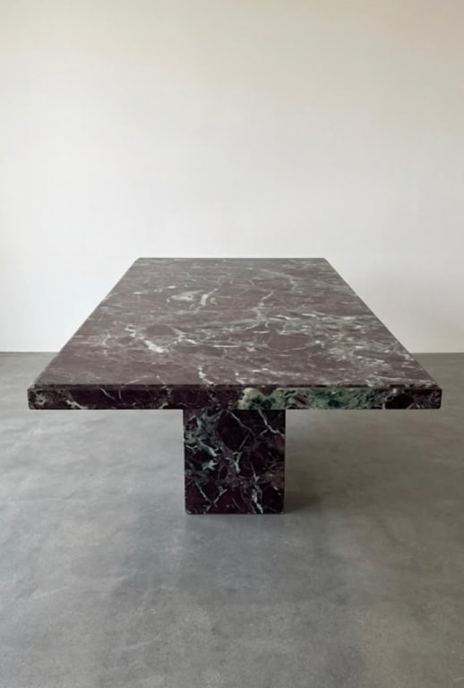 Rosso Levanti leather marble dining - 2