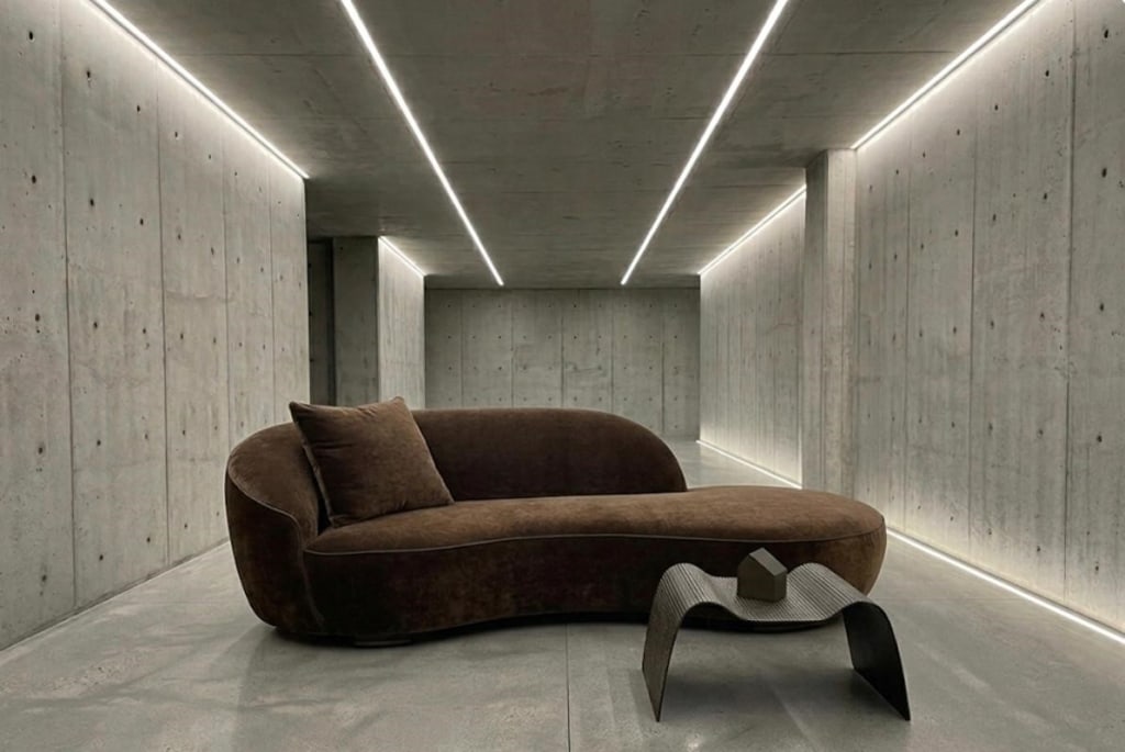 Kagan for directional recovered in mohair Sofa (1 of 1)